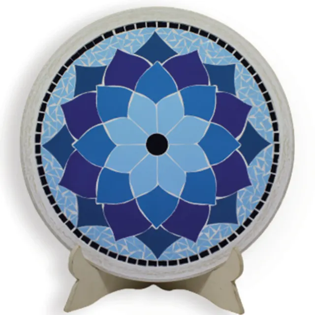 Centro de mesa- prato giratorio-bandeja giratória mosaico em cerâmica 43 cm