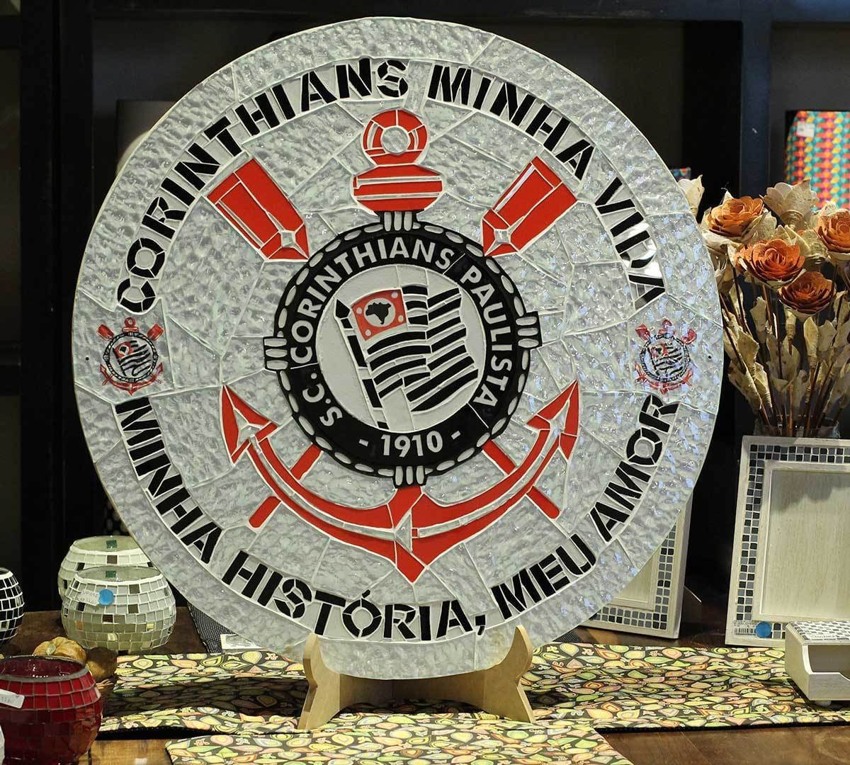 ESCUDO CORINTHIANS EM VITRAL