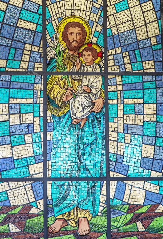 VITRAL RELIGIOSO SÃO JOSÉ E MENINO JESUS
