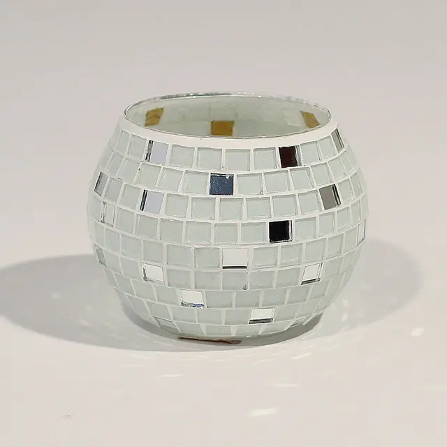 POTE AQUARIO VITRAL BRANCO ARTESANAL ONG